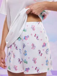 My Little Pony X SHEIN Women Lounge Sets Unicorn Shorts Unicorn Shirt Unicorn Pajama Set
