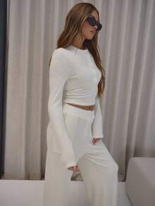 MUSERA Button Down Fluffy Knit Long Sleeve Top Only Cute Classy Sexy Streetwear Fall Autumn Night Out Elegant Holidays Party Spring Summer - White - View 4