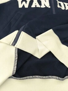 Manfinity Roghcode Áo nỉ có mũ trùm đầu màu tương phản thường ngày dành cho nam, mùa thu - Nhiều màu - Xem 6