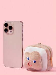 1个美味食物主题可爱（非毛绒柔软填充）耳机收纳盒兼零食钱包 - 多功能卡通迷你包，可收纳耳机线和零钱包（汉堡/薯条/牛奶/面包款式） - 青少年及成人可爱配饰