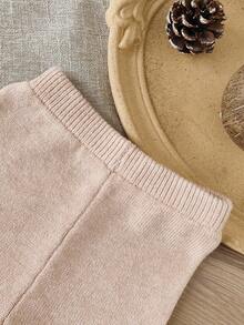 SHEIN Ensemble cardigan et pantalon de couleur unie pour bébé fille - Kaki - Voir 7