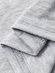 DAZY 两件套儿童秋季套装：印花圆领长袖T恤+格子裤睡衣套装，适合青少年男童 - 灰色 - 查看 7