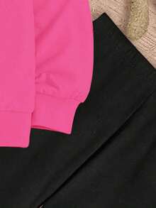 SHEIN Bộ 2 áo nỉ dài tay và quần dài in họa tiết da báo "MAMA'S GIRL" cho bé gái, họa tiết hoạt hình, phù hợp cho mùa thu/đông - Nhiều màu - Xem 4