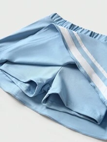 JNSQ Young Girl 2pcs Set, Collared Long Sleeve T-Shirt Paired With Mini Skirt, Suitable For Autumn/Winter Daily Wear, Outdoor Activities, Vacation, Streetwear, Party And Casual Fall