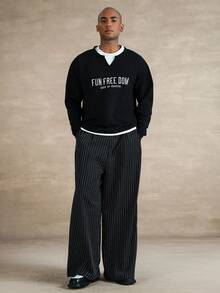 STYNVO Men's Contrast Color Print Long Sleeve T-Shirt Men, For Fall