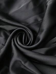 INAWLY 标准尺寸女式圆领斗篷袖修身优雅连衣裙 - 黑色 - 查看 7
