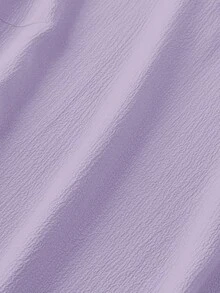 Celure 大码女式简约纯色纹理荷叶边袖衬衫，夏季