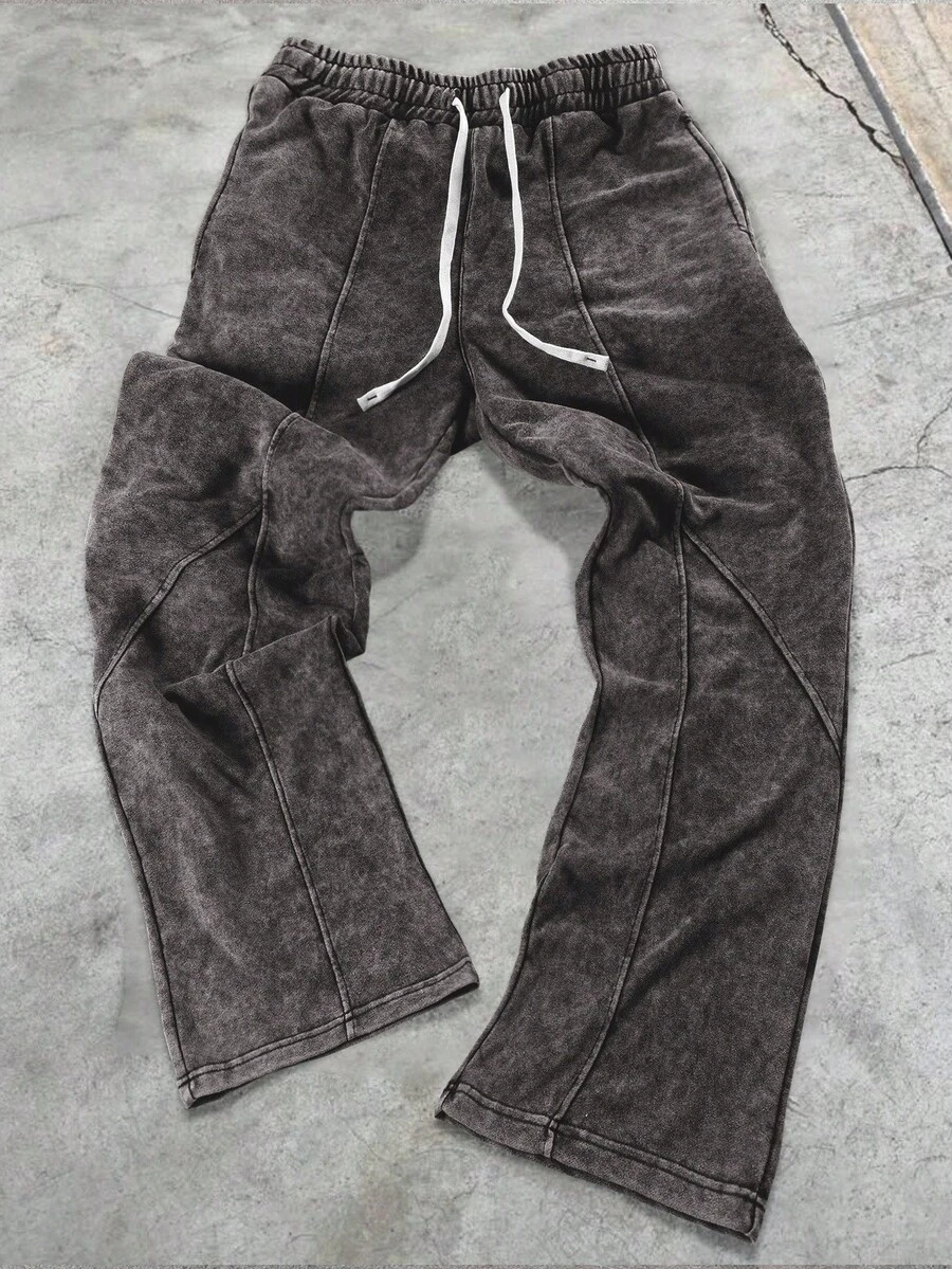 Manfinity EMRG Pantaloni de trening lejeri cu șnur casual pentru bărbați - Dusty Purple - Vizualizare 1