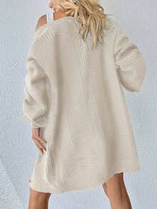 EURMUSE 女式纯色落肩长袖单排扣休闲开衫，秋冬