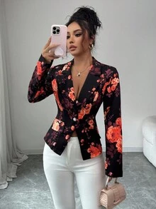 Elenzga 印花简约女式西装外套 - 彩色 - 查看 4