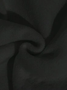 Franclia 女式休闲纯色船领单肩长袖金属装饰套头衫 - 黑色 - 查看 6