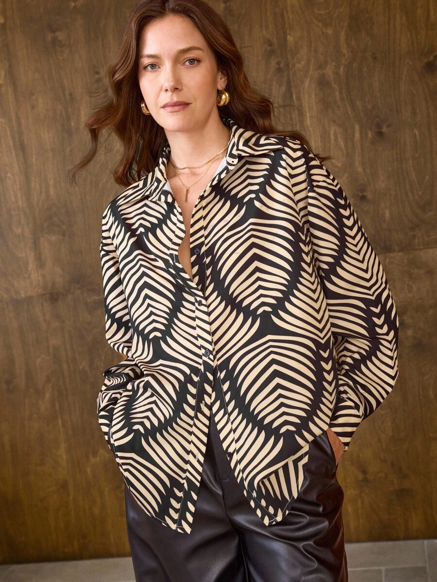 Hansera Women's Fashion Casual Printed Shirt