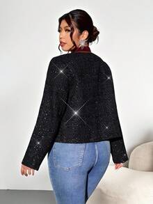 Firerie Plus Size Fashionable Commuter Shiny Jacket, Autumn