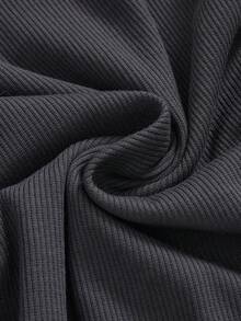 ROMWE Grunge Punk Women's Fitted Off-Shoulder Textured Flare Sleeve Blouse - Multicolor - View 4