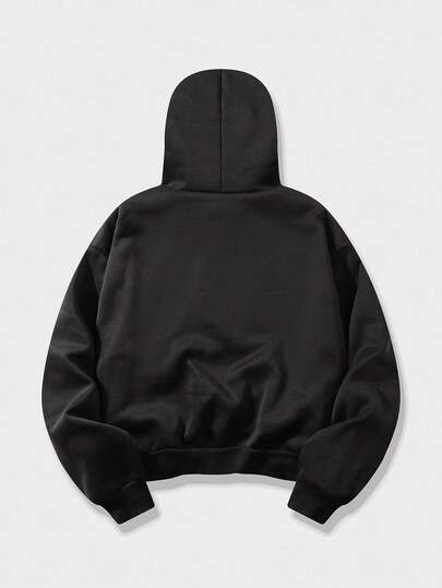 Street Life Sudadera casual con capucha, cremallera y manga larga con estampado de llama para hombre en otoño