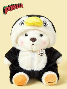 1pc 30cm/11.8in Transforming Jointed Plush Teddy Bear Doll, Changeable To Penguin Design, Can Be Posed, Removable Clothes, High-End Plush Doll, Teddy Bear Stuffed Animal Figurine Decor, Gift For Boy & Girl, Home Decor, Holiday Gift - Multicolor - View 7