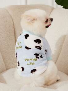 PETSIN 1 Pc Panda Print Flannel Pet , Pink & Blue - Multicolor - View 1