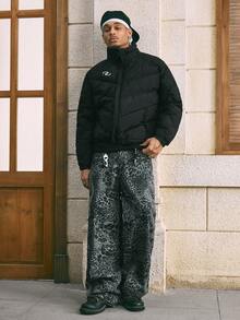 AXEPEAK Abrigo acolchado y acolchado casual para hombre, invierno - Negro - Ver 6