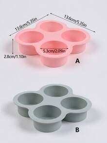 1pc Reusable Silicone Air Fryer Egg Mold, Non-Stick Air Fryer Baking Pan, Silicone Muffin Pans For Baking, Hamburger Bun Pan, Air Fryer Accessories, 4 Cavity - Grey - View 3