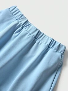 JNSQ Young Girl 2pcs Set, Collared Long Sleeve T-Shirt Paired With Mini Skirt, Suitable For Autumn/Winter Daily Wear, Outdoor Activities, Vacation, Streetwear, Party And Casual Fall