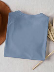 INAWLY 女士 T 恤/可爱姜饼和圣诞饼干印花/刺绣/圣诞节/圣诞派对 T 恤/圣诞衬衫/时尚女士 T 恤，休闲宽松圆领上衣/春夏 - 藍色 - 查看 2