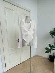 Franclia High Neck Long Sleeve Base Layer, Autumn/Winter - White - View 3