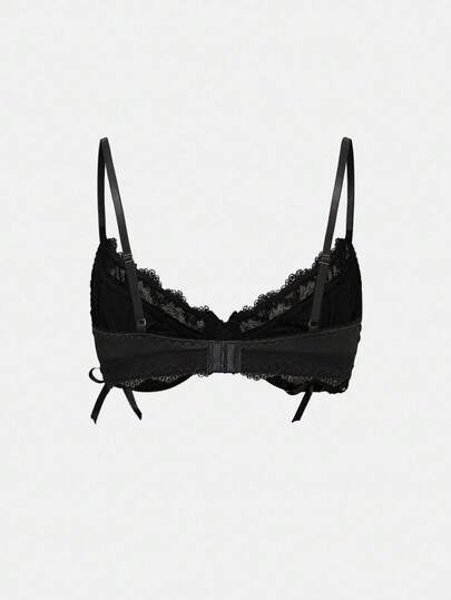 Goth Soutien-gorge gothique à armatures en dentelle et œillets pour femmes