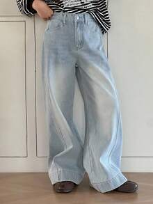 DAZY Tween Girls Thermal Lined Denim Jeans Thermal Lined,Winter - Light Wash - View 5