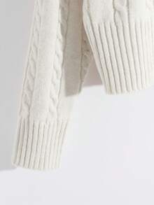 GlowEve Women's Bow Decor Turtleneck Long Sleeve Top And Drawstring Waist Pants Knit 2-Piece Set - Beige - View 5