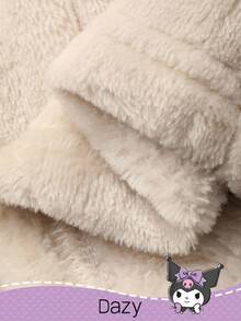 DAZY HELLO KITTY AND FRIENDS | SHEIN 女士卡通刺绣羊毛上衣和裤子睡衣套装，冬季舒适服装，秋季服装 - 米色 - 查看 8