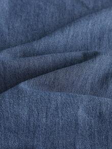 GlowEve Women's Denim Wide Leg Pants With Ruffle Hem - Medium Wash - View 6