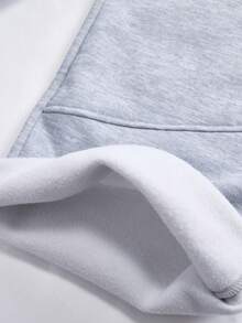 SHEIN Explorewe Set de 2 piezas de sudadera con capucha y pantalones acampanados con estampado de letras elástico para niñas preadolescentes, diseño de parches casual y suelto, para otoño/invierno - Gris - Ver 8