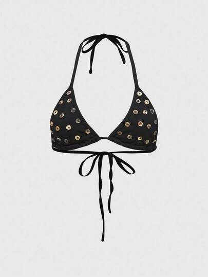 ROMWE Y2K Retro Sexy Shell Button Decor Women Bikini Camisole Top