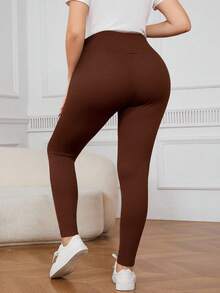 SHEIN LUNE Plus Size Fashionable Commuter Shiny Print Leggings Winter Clothes For Women Cozy Fall And Winter Clothes For Women Christmas Clothes Christmas Outfit For Women New Year Clothes New Year Outfit Thanksgiving Outfit For Women Party Outfit Elegant Leggings For Women Sequin Leggings For Women