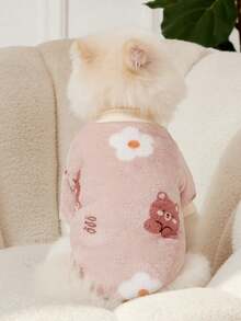 PETSIN 1 Pc Cute Bear Flannel Pet Graphic Warm Pet - Multicolor - View 2