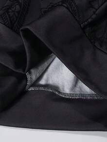 ROMWE MEN Street Life Men's Autumn Skull Print Zip-Up Hoodie Sweatshirt