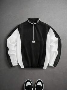 EASEVO 男士大码时尚拼接长袖外套，秋冬季