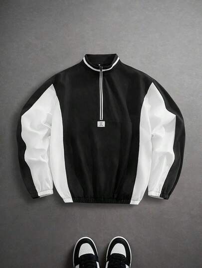 EASEVO 男士大码时尚拼接长袖外套，秋冬季