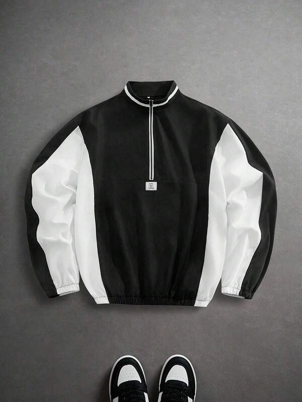 EASEVO 男士大码时尚拼接长袖外套，秋冬季