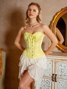 Myrelith 1pc Women Yellow Bow Tie Bandeau Top - Yellow - View 5