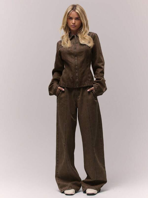 MUSERA Washed Bleached Balloon Fit Denim Jeans Bottoms Only Fall Autumn Old Money Cute Country Cottage Core Back To School Casual Lounge Jeans For Women Butterscotch Winter Thanksgiving Chic