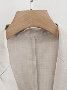 SHEIN Franclia 女士纯色简约长袖轻便西装外套，日常穿着