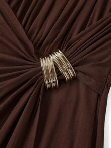 Ellevyn Váy dài nữ Váy nâu cho nữ Váy dài thường ngày Váy dự tiệc cưới mùa thu Váy mùa thu cho nữ Trang phục Halloween Quần áo cho năm mới - Cà phê nâu - Xem 10