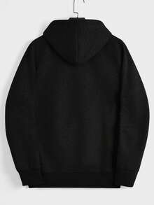 EURMUSE Cotton Men Zip Up Drawstring Thermal Lined Hoodie Without Tee - Black - View 8
