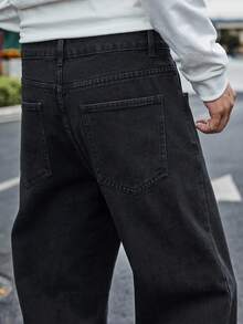 EGENSIO Men Casual Cotton Slant Pocket Straight Leg Jeans