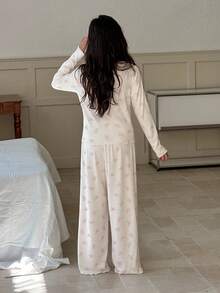 DAZY 青少年女孩休闲家居服睡衣，秋季 - 米色 - 查看 5