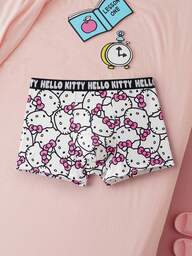 HELLO KITTY AND FRIENDS | SHEIN 1pc Men's Pink Cute Cartoon Full Print Contrast Color Letter Elastic Waistband Comfortable Boxer Briefs Graphic Boxers Cartoon Print Boxers Cute Boxers