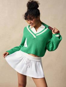 VARSIVA Women Sports Sweaters Tennis Skirt Set Golfing Outfits Women Tennis Outfits For Women - Multicolor - View 5