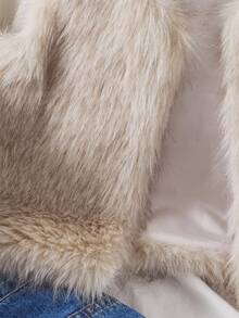 Sparklyn Teen Girls Fuzzy Sleeveless Jacket, Autumn/Winter Fall