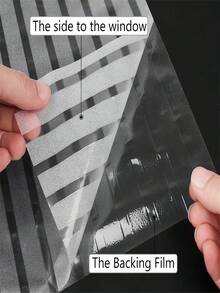 1pc Frosted Window Privacy Film Sun Blocking Frosted Glass Window Film Static Cling Window Covering Non Adhesive Glass Sticker For Home Office Bathroom Kids Study Stripe Patterns - 彩色 - 查看 3